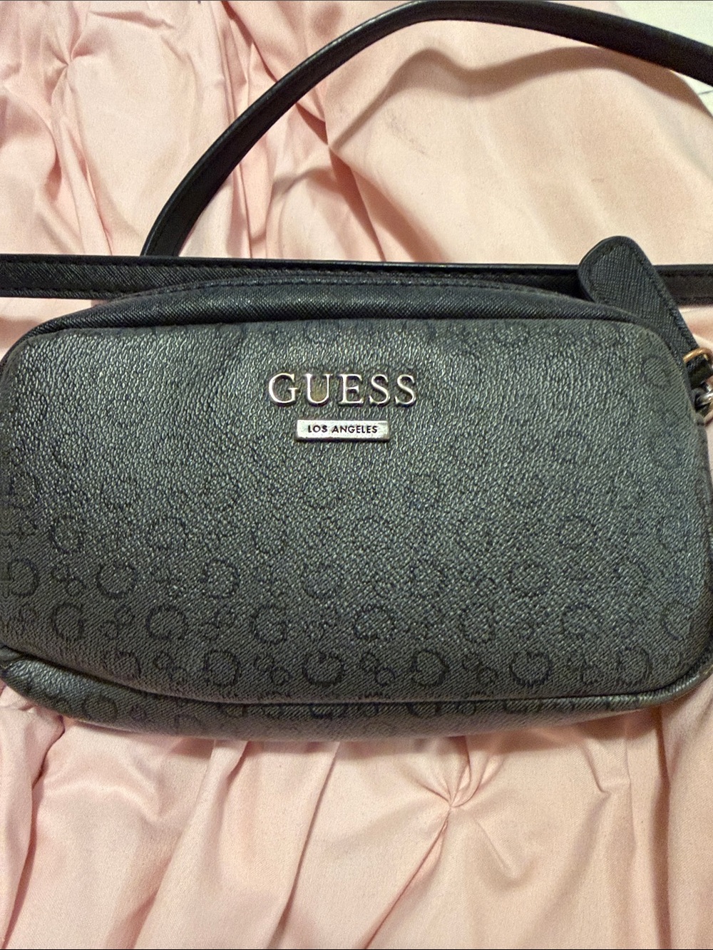 GUESS Black Logo Monogram Crossbody Bag